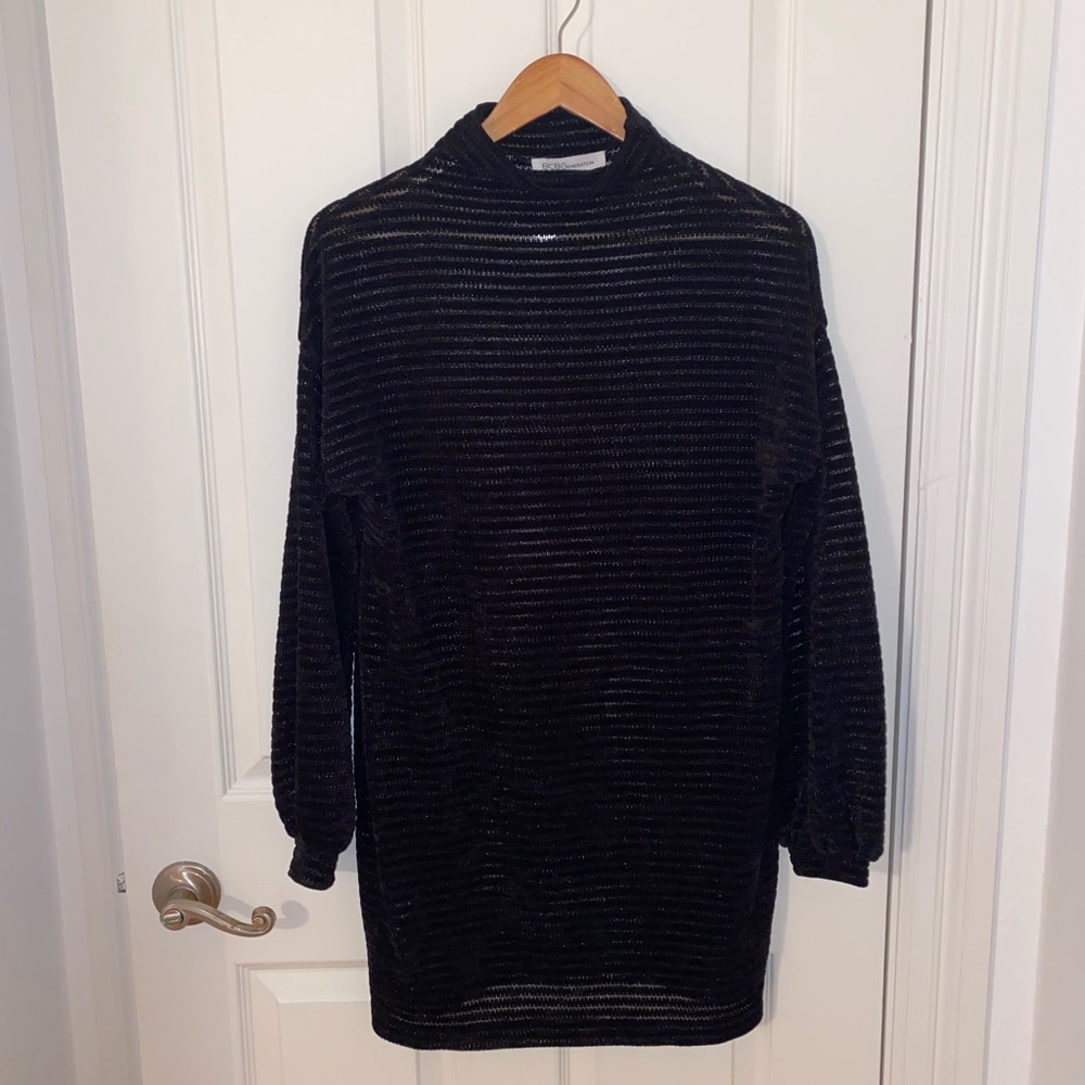 BCBGeneration Black Velvet Sweater Dress